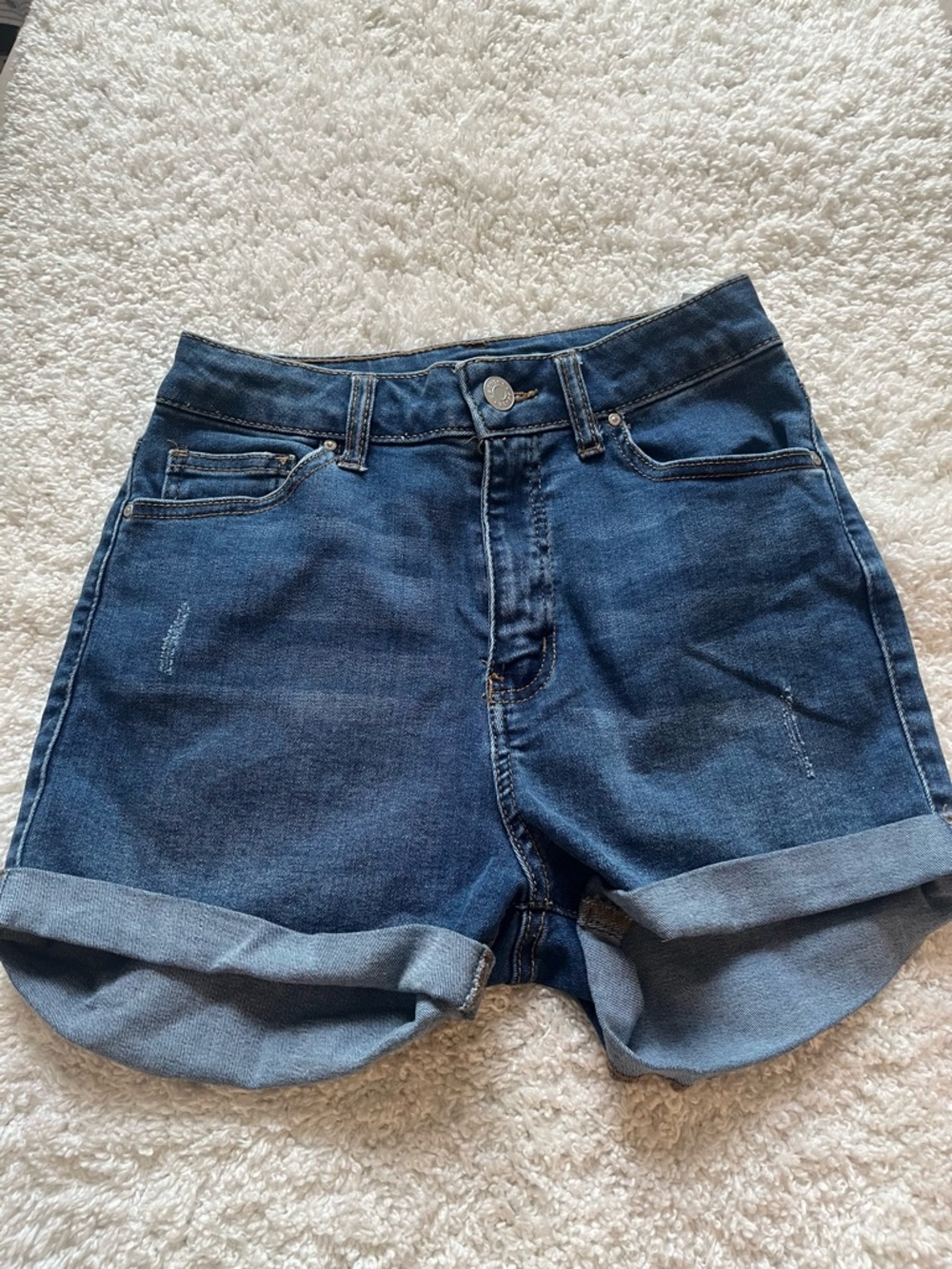 Refugee dark blue denim shorts